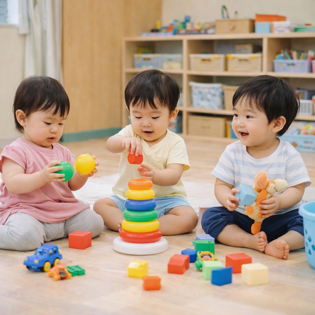 室内で遊び未満児